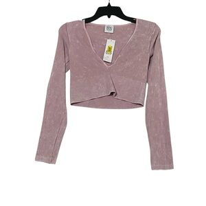 BDG Mauve Long Sleeve Crop‎ Top NWT